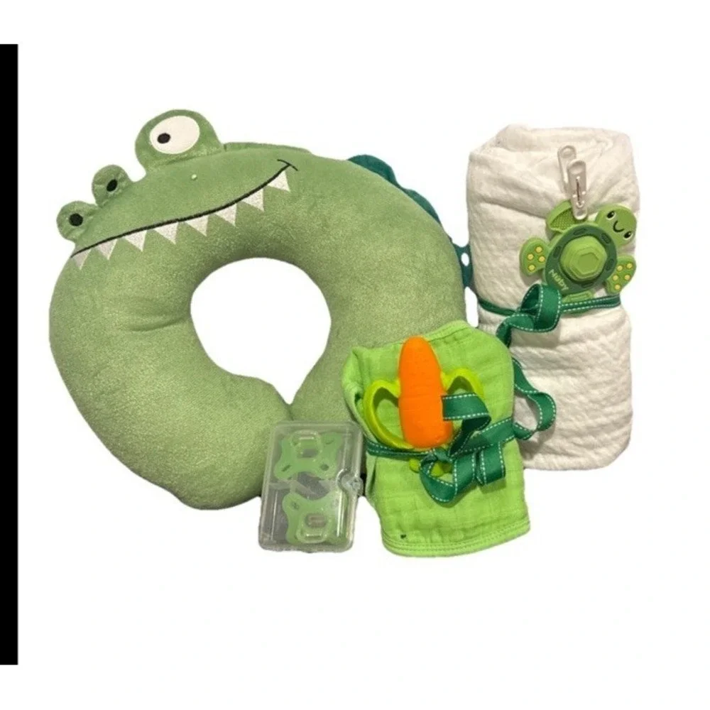 Unisex Baby Shower Gift, Frog Infant Present, Outfit, Book, Toys, Blanket & More